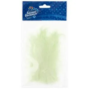 Набор перьев (мятный) 12-15 см, 30 шт. / 6015547