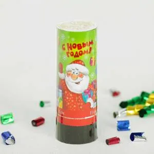 Хлопушка "С Новым Годом" дед мороз 11 см. (конфетти+серпантин) 1064924