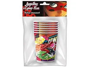 Стакан "Леди Баг" комиксы 205 мл. 6 шт/1502-5284