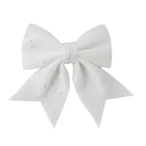 Бант Белый с блестками 12*15 см., 2 шт. / 6233748
