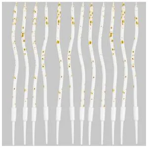 Свечи "Волна" белые искры с подст. 13 см 12 шт. / 1502-6691