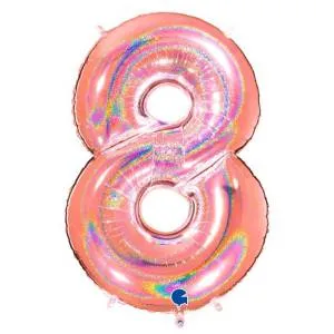 Цифра "8" - Розовое золото голография в упак. /Grabo                     