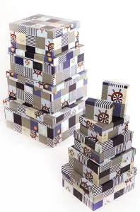 Коробка 21*19*9,5 см "Морской стиль" 