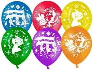 Выпускной, ассорти пастель 12" (Китай) 