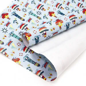 Упак.бумага "Кораблики" голубая 0,7*1 м./34026/1