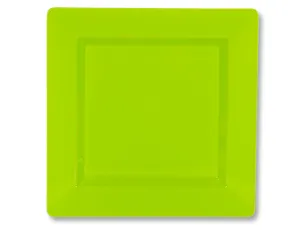 Тарелки пласт.квадрат. Светло-зеленые 18 см., 10 шт.