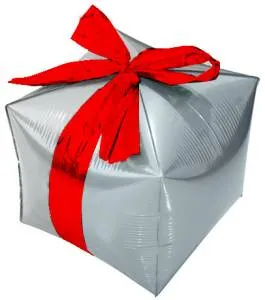 Подарок с бантиком, серебро (Китай)