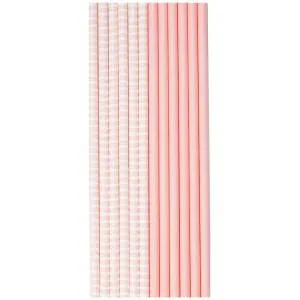 Трубочка д/коктеля пастель розовая 12шт /1502-4903