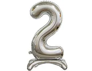 30" Цифра на подставке "2" серебро/ Китай 1207-3648