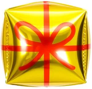 22" Куб Подарок, золото/красный (Китай) / 27047