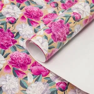 Упак. бумага "Пионы" 100*70 см, 5 листов /Ч47921