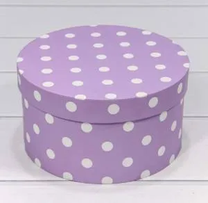 Коробка цилиндр 21*11,5 см "Горох" сиреневый