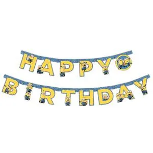 Гирлянда - буквы  "С ДР Миньоны", 230 см               