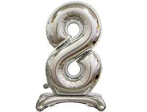 30" Цифра на подставке "8" серебро/ Китай 1207-3654