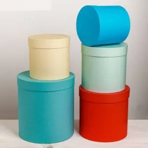 Коробка 15*15 см цилиндр "Яркие контрасты, ассорти"