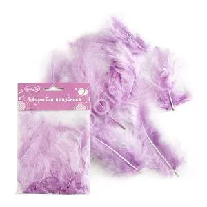 Набор перьев (светло-сиреневые) 10-12 см 30 шт./Ф6072018