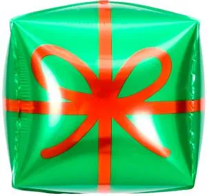 22" Куб Подарок, зеленый/красный (Китай) / 27049 