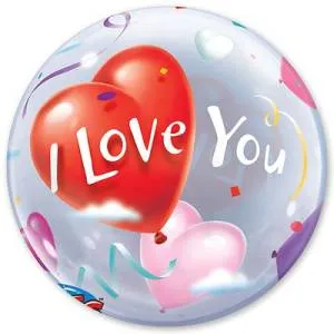 22" Bubble ILY Шары-сердца (Qualatex)/1202-1083