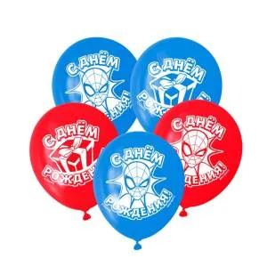 12" С Днем Рождения, Человек-паук, 25 шт.(Россия) /4822779