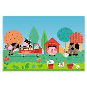 Скатерть "Забавная ферма" 120 см*180 см.