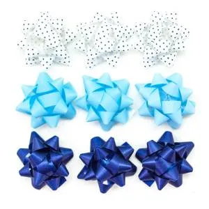 Бант-звезда, голубой микс 5 см, 25 шт./17810
