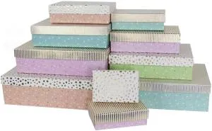 Коробка 27,5*19,5*7,5 см. "Розово-голубое конфетти" мультиколор металлик / 502250