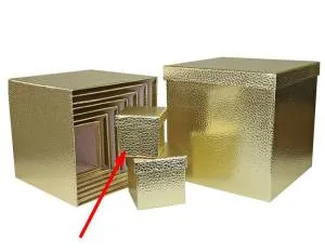Коробка Текстура кожи золото 8,5*8,5*8,5