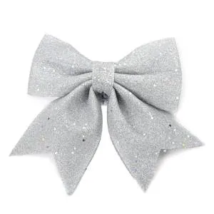 Бант Серебро с блестками 12*15 см., 2 шт. / 6233746