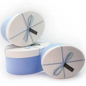 Коробка 18*13,5*8 см. Овал "Синий/Серебро"