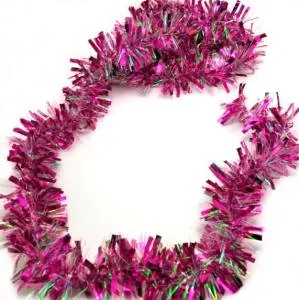 Мишура "Полосы" фуксия 2 м.*8 см. (Китай) 183013