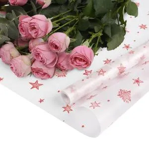 Пленка матовая "Звездочки" красная 0,6*8,5 м. ./П434