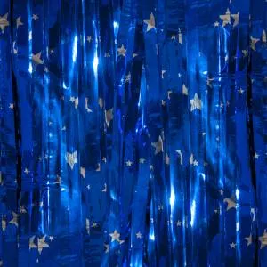 Занавес "Дождик" Звезды синий 100 см* 200см  6014400