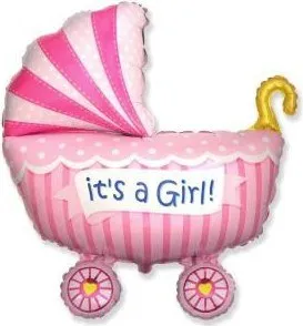 МИНИ Коляска детская розовая 1206-0775