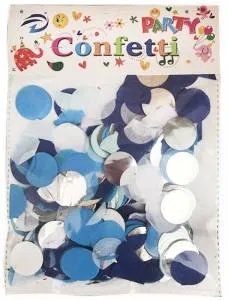 Конфетти для шаров "Круги Микс" нежно-голубые фольга, бумага d=2,5см., 30 гр.