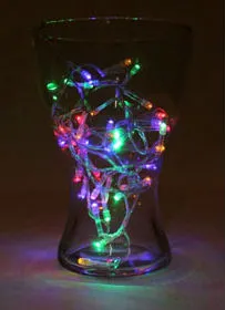 Гирлянда метражная 3,5 м. РАЗНОЦВЕТНАЯ 50 ламп, прозрачная нить