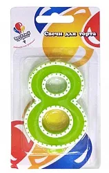 Свеча для торта в белой окантовке "8"