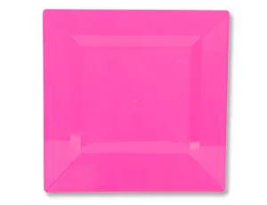 Тарелки пласт.квадрат. Темно-розовые 18 см., 10 шт.