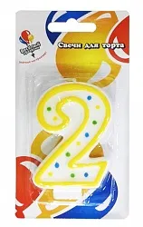 Свеча для торта Цифра классика "2"