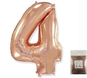 Цифра "4" - розовое золото в упак/ Flexmetal