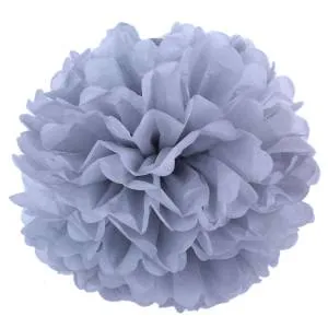 Помпон из бумаги 45 см (серебро)