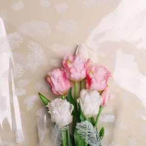 Пленка цветная "Перышки" 60 см.*9 м. белая / и00106797