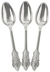 Ложки "Барокко" серебро металлик 17,5 см., 10 шт. / 6234103