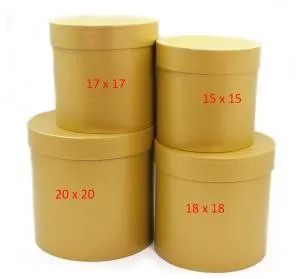 Коробка 17*17 см "Золото перламутр" цилиндр