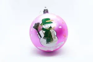 Набор шаров пластик d-8см "Розовый Снеговик" 684917