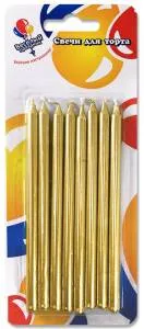 Свечи Золотые, 12 см/ (132492)