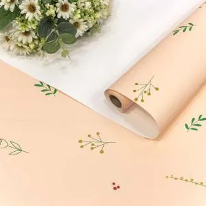Пленка матовая "Веточки" персиковая 0,58*10м./ 001387/4