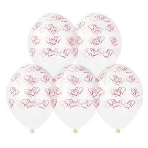 Сердца двойные красные, кристалл 14" / 1103-2866