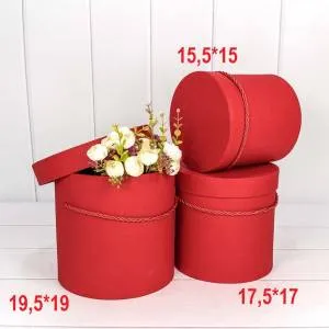 Коробка Цилиндр Красный 19,5*19