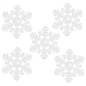 Декоративное украшение "Снежинки Смешинки" 15 см., белый 5 шт. (фетр)/6232286