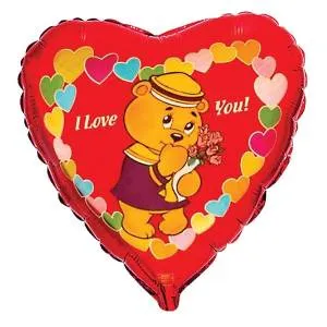 18"  ILY Медвежонок в сердечках (Flexmetall)